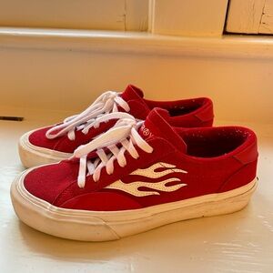Red Straye Flame Sneakers